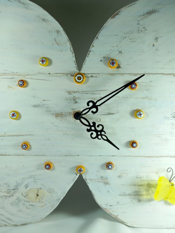quadrante di murrine dettaglio orologio da parete farfalla